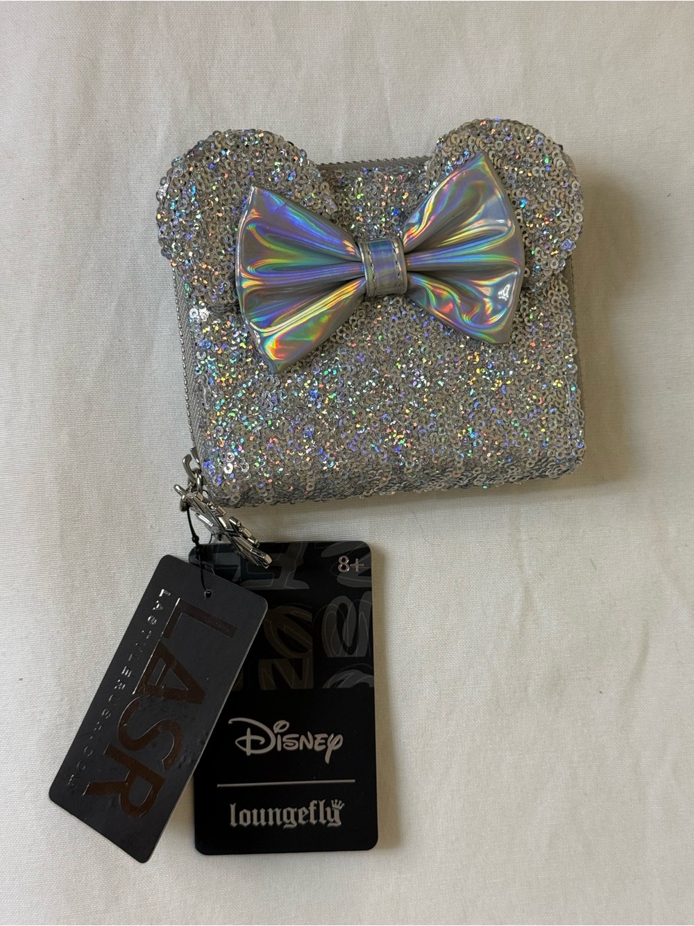 Loungefly Disney Minnie Ear Wallet with Holographic Silver Sequin